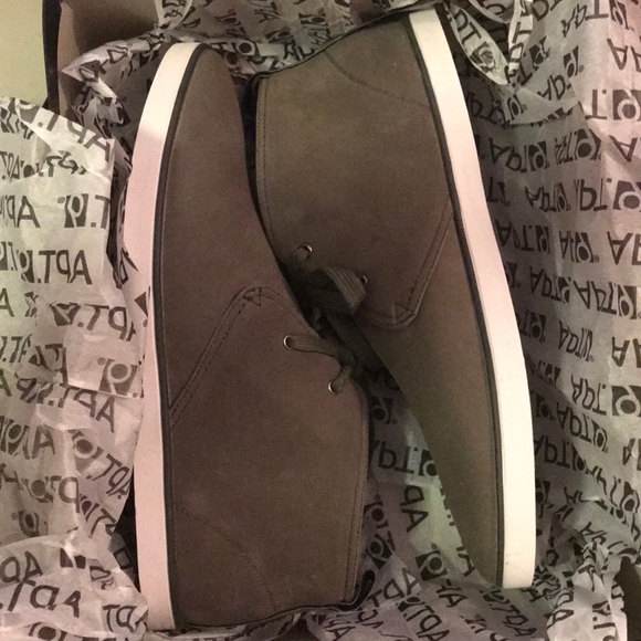 019 APT supreme grey hi top faux suede leather shoes dress